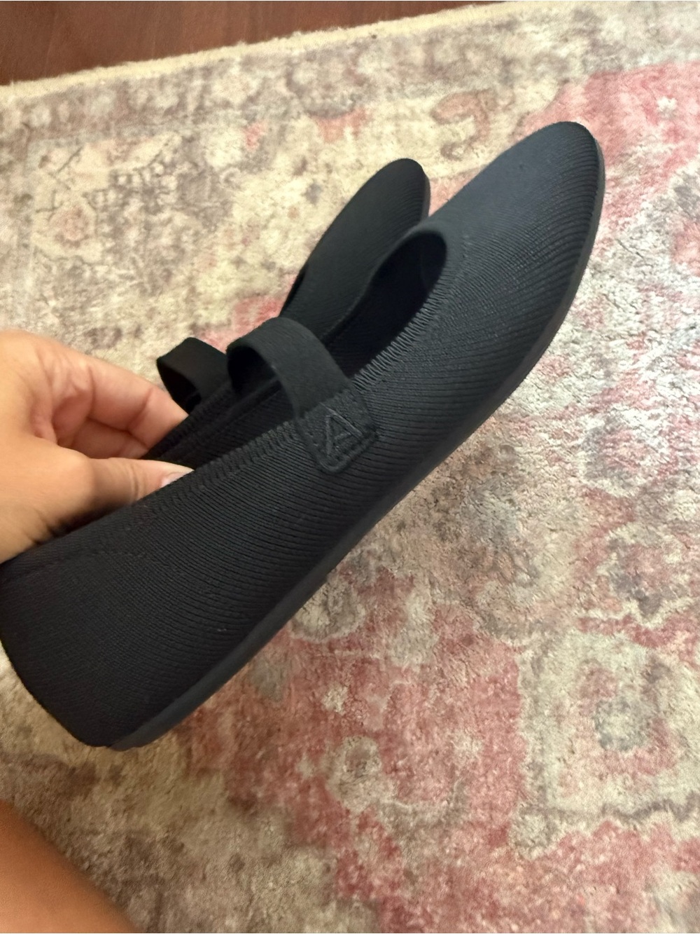 Aerosoles Black Knit Mary Jane Flats Comfort Stretch Ballet Shoes Size 8.5